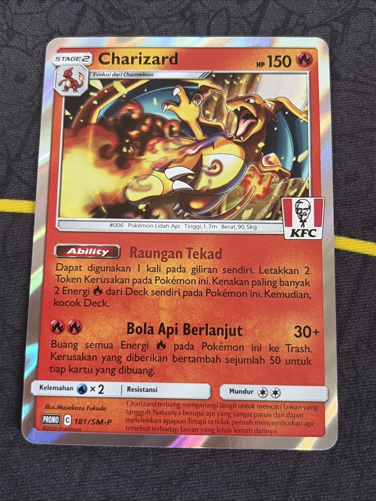 NM Charizard 181/SM-P | Pokemon KFC Stamped Promo Indonesian [US Seller]