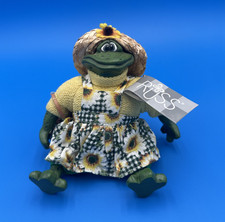 Russ Berrie Mrs Mud Hopper Frog 6" Kathleen Kelly Shelf Sitter 1999 w/ Tags