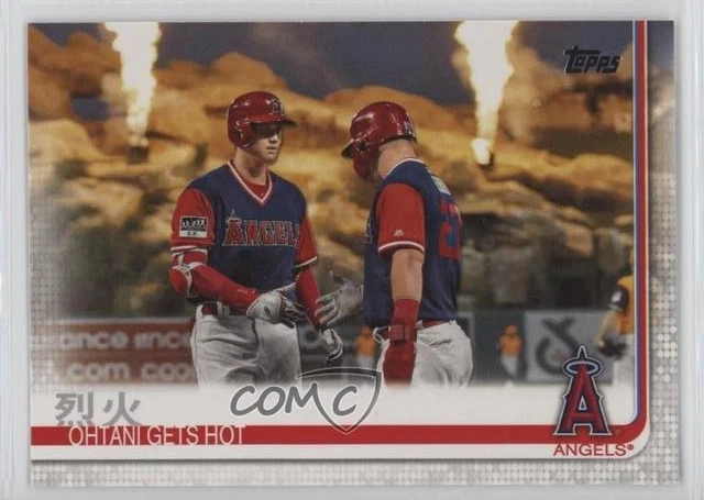 2019 Topps Checklist Shohei Ohtani Mike Trout Gets Hot (Incorrect Year on Back)