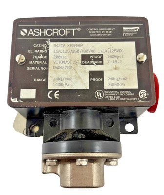 Ashcroft B424V XPSNH07 Pressure Switch Industrial Control 0-200PSI SPDT 1/2''