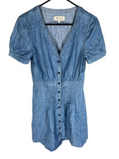 Madewell Daylily Dress Size 2 Chambray Denim Button Up Shirt Dress Coastal Prep