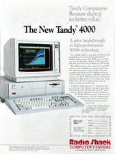1987 Ad Radio Shack Tandy 4000 Computer Xenix 3Com w/ 32-Bit 16 Megahertz 8036