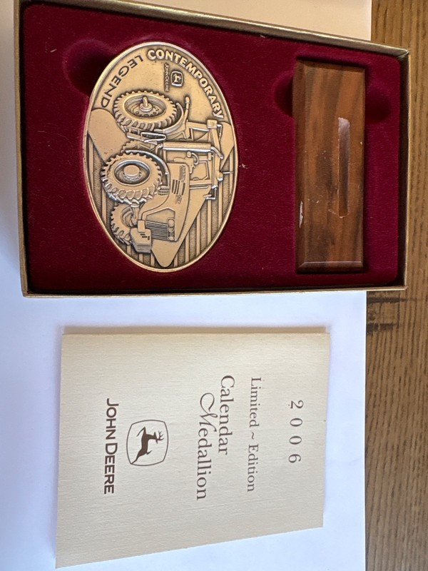 2006 John Deere Calendar Medallion in original box!