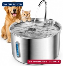 Cat Water Fountain Stainless Steel, 135oz/4L with Adjustable Pump 3 Flow Modes