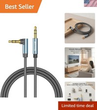 6ft 3.5mm Stereo AUX Cord - Right Angle Connector for Seamless Audio Experience