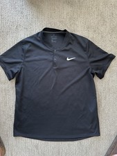 Nike Dri-FIT Mens L Black Short Sleeve Golf P...