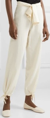 NWT ENVELOPE 1976 Belted MUMBAI Poplin Pants Relaxed Tapered TROUSERS sz 44 / 12