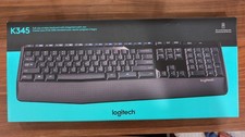 Logitech K345 Wireless Keyboard Full-Size 2.4GHz USB Receiver w/ Palm Rest