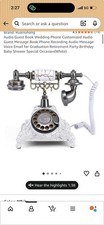Vintage Telephone Audio Guestbook White