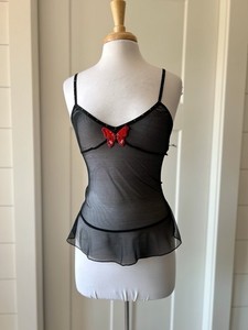 Vintage Y2k Xtina Dirty Style 2000s Butterfly Camisole Corset Back Med Shirley