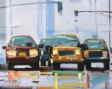 Jose Trujillo Art PRINT 16x20 Collectible Artist Painting Cars City Modern