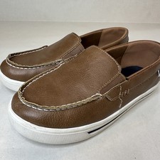 Kids Sperry Largo Slip On Boat Shoes Size 2 Unisex Brown Slip On Loafers Leather