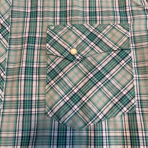 Wrangler Wrancher Tractor Supply Men’s Green Plaid Pearl Snap Up Shirt XLT/ NEW - Picture 8 of 9