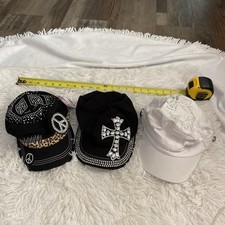 Ladies DENIM Rhinestone Pearl Star Jeweled Ladies Baseball CAP 3 Hats New
