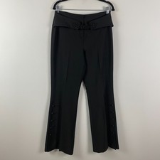 Joseph Ribkoff Trends Black Wide Leg Flare Pants-Button Accents Size 10