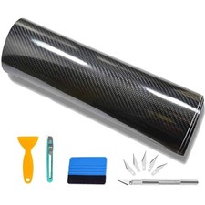 Autofolie Kohlefaser 6D Carbon Vinyl 30x300cm Schwarz Car Wrap Folie