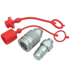 Hydraulik Kupplung BG3 Set 12L Stecker + Muffe + Schutzkappe Baugröße 3 SVK Rot