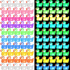 50 Pcs Mini Resin Ducks Luminous Tiny Ducks Glow in the Dark Ornament for Dollho