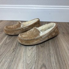 UGG Ansley Women's Moccasin Slippers Chestnut Brown Suede, Shearling, Size 6