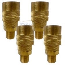 4 PC Industrial M style Air Compressor Quick Connect Coupler 1/4" NPT Male Brass