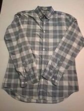 Express Fitted Shirt Men's Size M 15-15 1/2 Plaid Button Up Long Sleeve