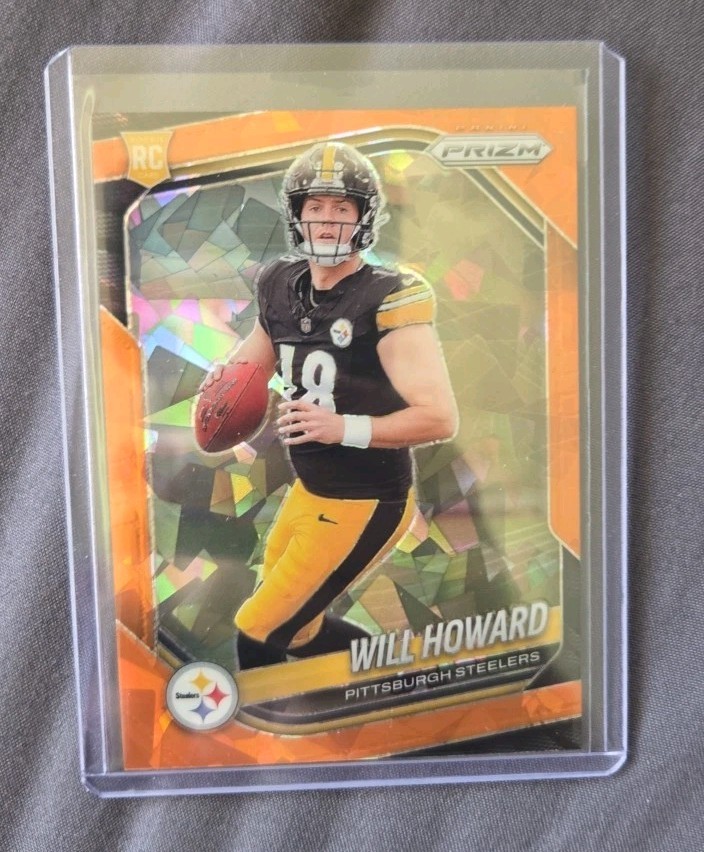 2025 Prizm Will Howard Orange Ice Rookie Card #367 RC Steelers