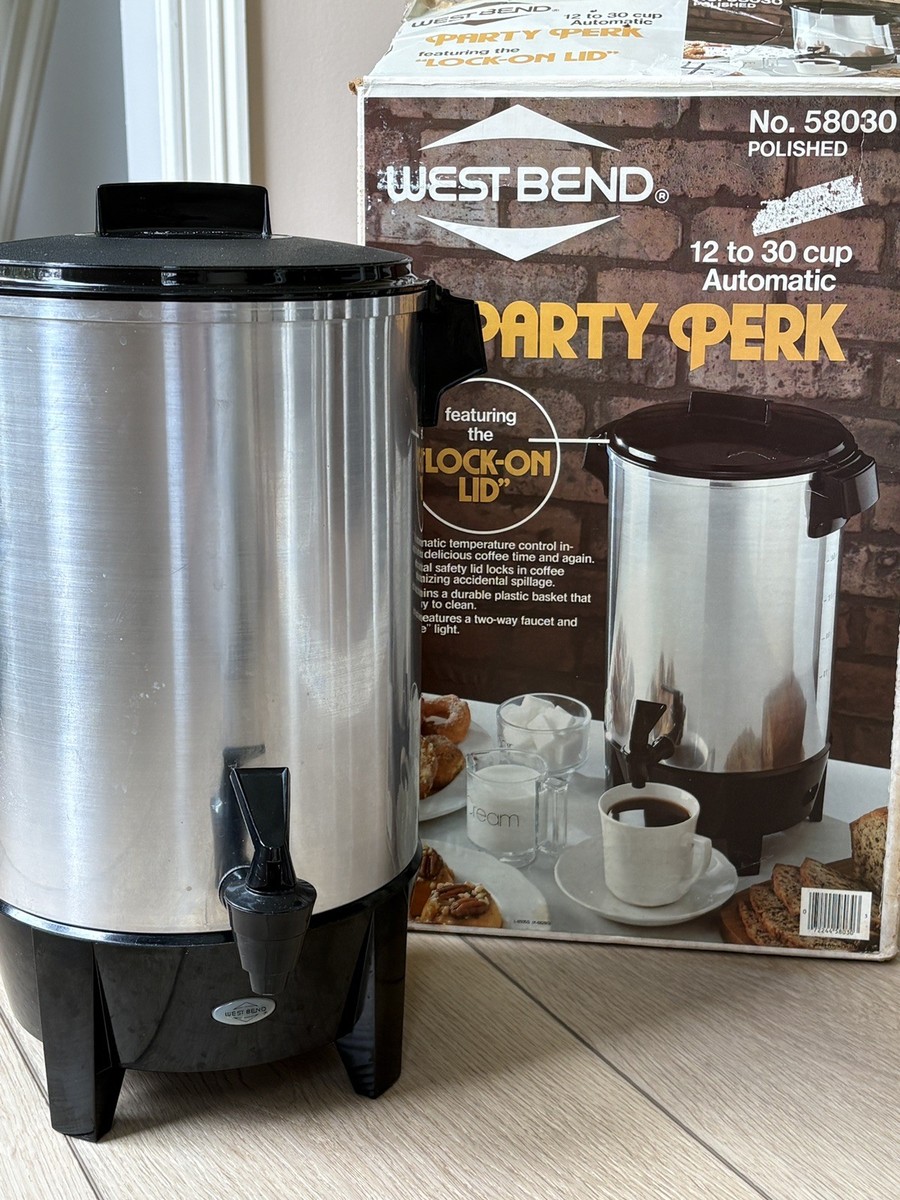 West Bend Party Perk 12-30 Cup Automatic Aluminum Coffee Maker #58030  Vintage | eBay