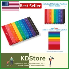 Math Fractions Cubes Set - 51 Color-Coded Montessori Fraction Manipulatives