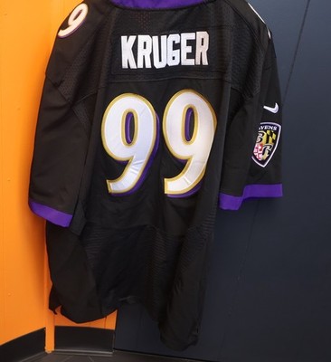 Paul Kruger On Field Jersey Art Model Patch Nike Size 56 Ravens Equipment NFL