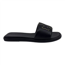 Tory Burch Double T Sport Slide Perfect Black Womens Nappa Leather Slide