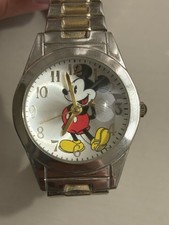 Vintage Disney Mickey Mouse Watch MZB MCK579 Two-Tone Expansion Band PC21 Works