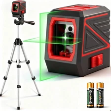 Laser Level, Cross Line with Self-Leveling, Vertical and Horizontal Red 