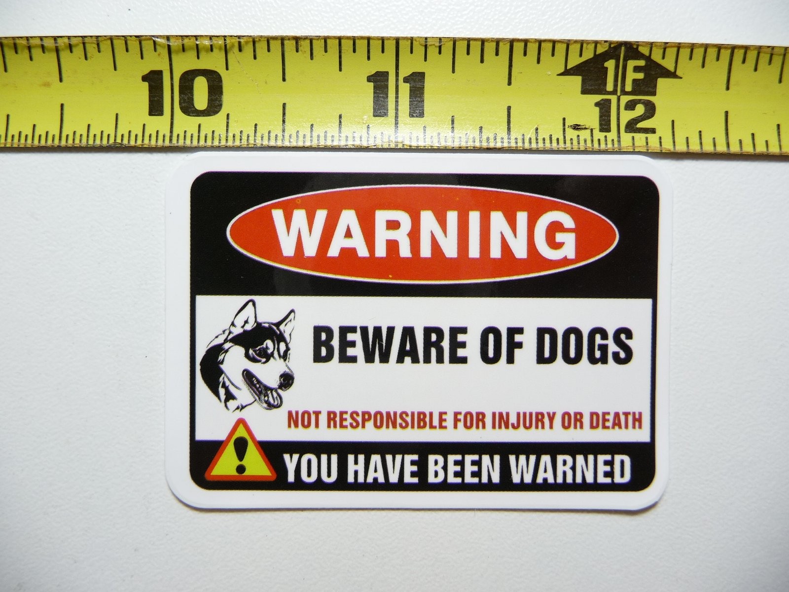 Caution Beware of Dogs Injury Death Funny Novelty Sticker Decal