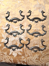 Lotto 6 antiche maniglie bronzo cassettone cassetti sportelli porte cm.13 x 8,5