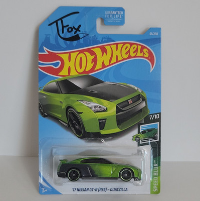 Hot Wheels Speed Blur Guaczilla 2017 Nissan GT-R (R35) Green/Black 1:64