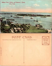 Battery Park Harbor Governors Island New York NY Postcard