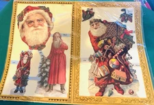 VIP 1987 Repro Victorian Paper Scraps Santa Claus Evergreen Press USA Mamelok