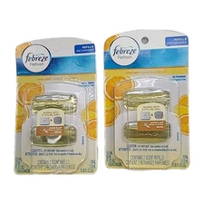 Two 2 Packs  Febreze Refresh Refills CLEAN ZEST fit Small Spaces Discontinued
