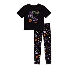 Girls Halloween Short Sleeve Unicorn Trick or Treat Tee  Leggings Size XXL 18 