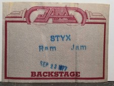 Backstage Pass, Styx, Ram Jam, Sep 23, 1977