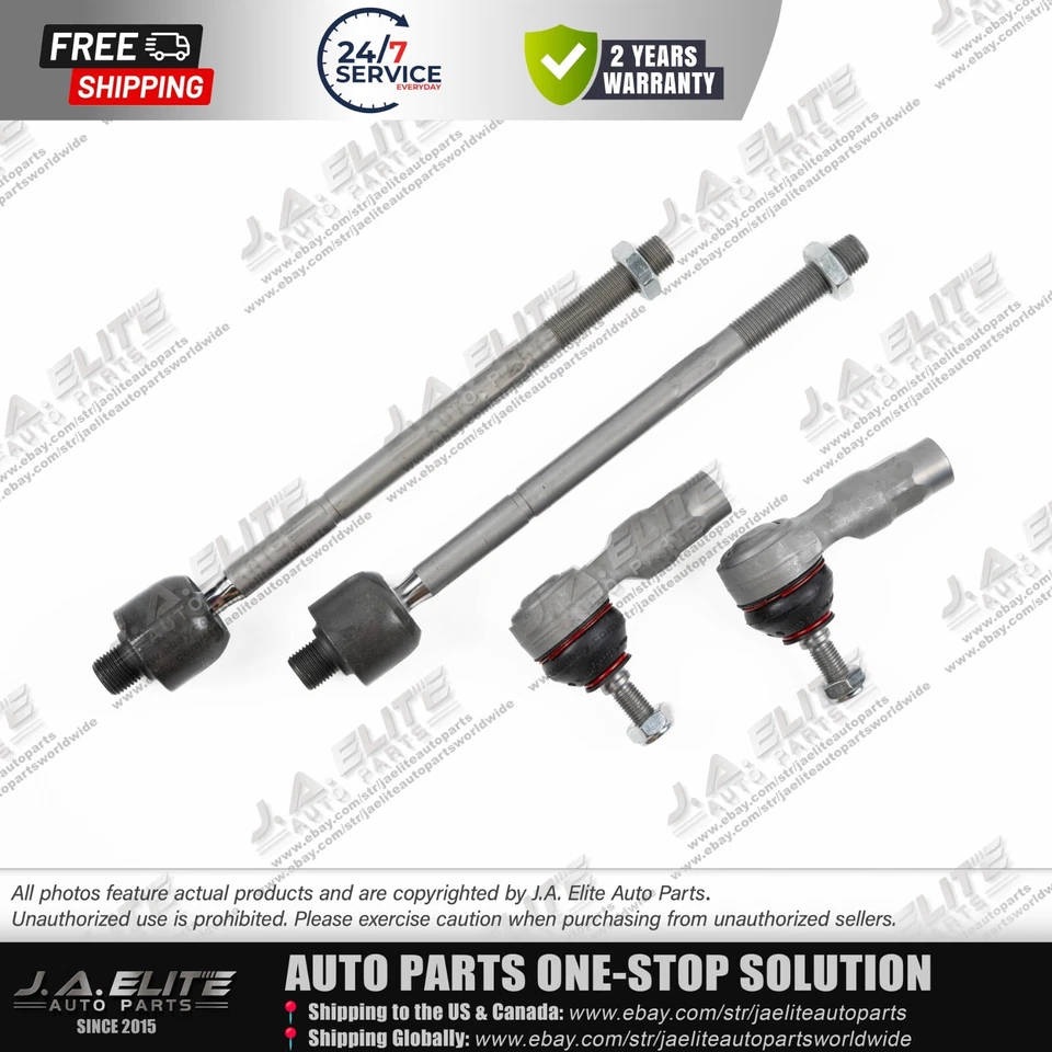 4pcs Front Inner & Outer Tie Rod End kit fits Maserati Quattroporte GT GC - Image 3 of 4