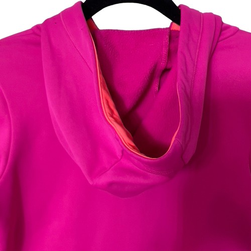 ADIDAS Girls Hoodie Pink Pullover Youth Size Large 12/14 Spellout Logo - Picture 6 of 6