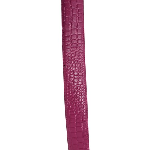 Vintage 80er Echt Leder Gürtel L Fuchsia Hot Pink Krokoprägung Barbiecore - Bild 8 von 13