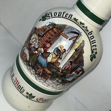 Vtg Painted Hopfen Bauer German beer bottle Metal Handle Brauer Bier 2litre /61j