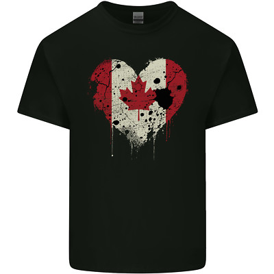 Love Canada Flag Canadian Day Football Kinder T-shirt Boys Girls