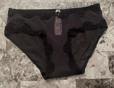 VICTORIA'S SECRET S BLACK GRAY MESH FLORAL LACE VINTAGE RARE HIPHUGGER PANTIES