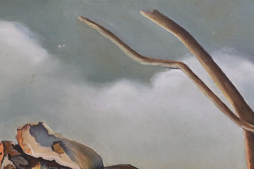 Surrealismus Komposition Ölgemälde unsigniert Frankreich datiert 1964 (BG1650) - Bild 16 von 19