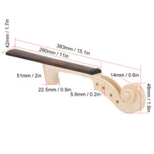 Violin Neck Maple with Ebony Fingerboard Black 4/4 Musical Instrument Accessorie
