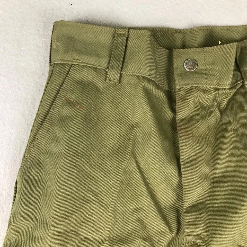 Boy Scouts Of America Pants Boys Small Green Canvas Cargo Unfinished Uniform * - Image 2 of 4