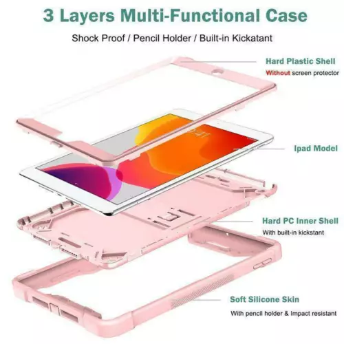 For iPad 5/6/7/8/9/10th Mini Air Pro 11" Shockproof Rugged Stand Hard Case Cover - Picture 21 of 53
